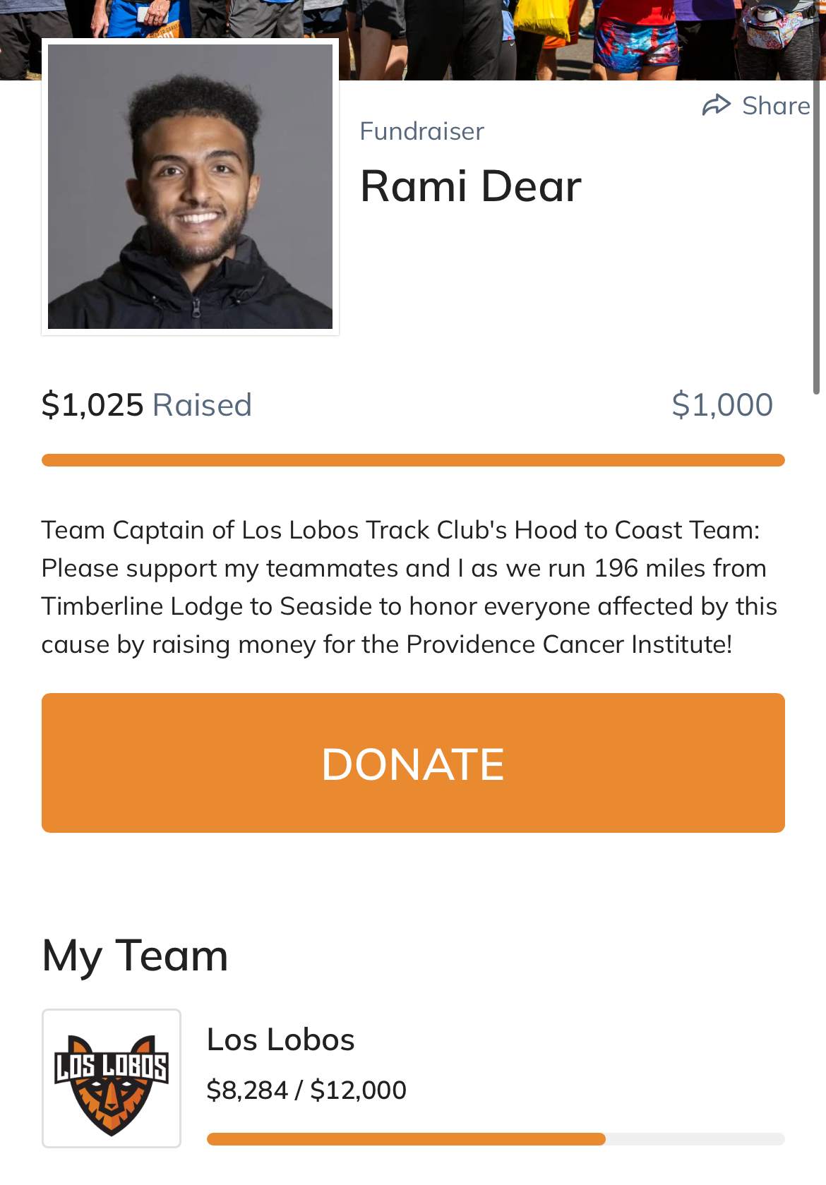 My Personal Fundraising Page